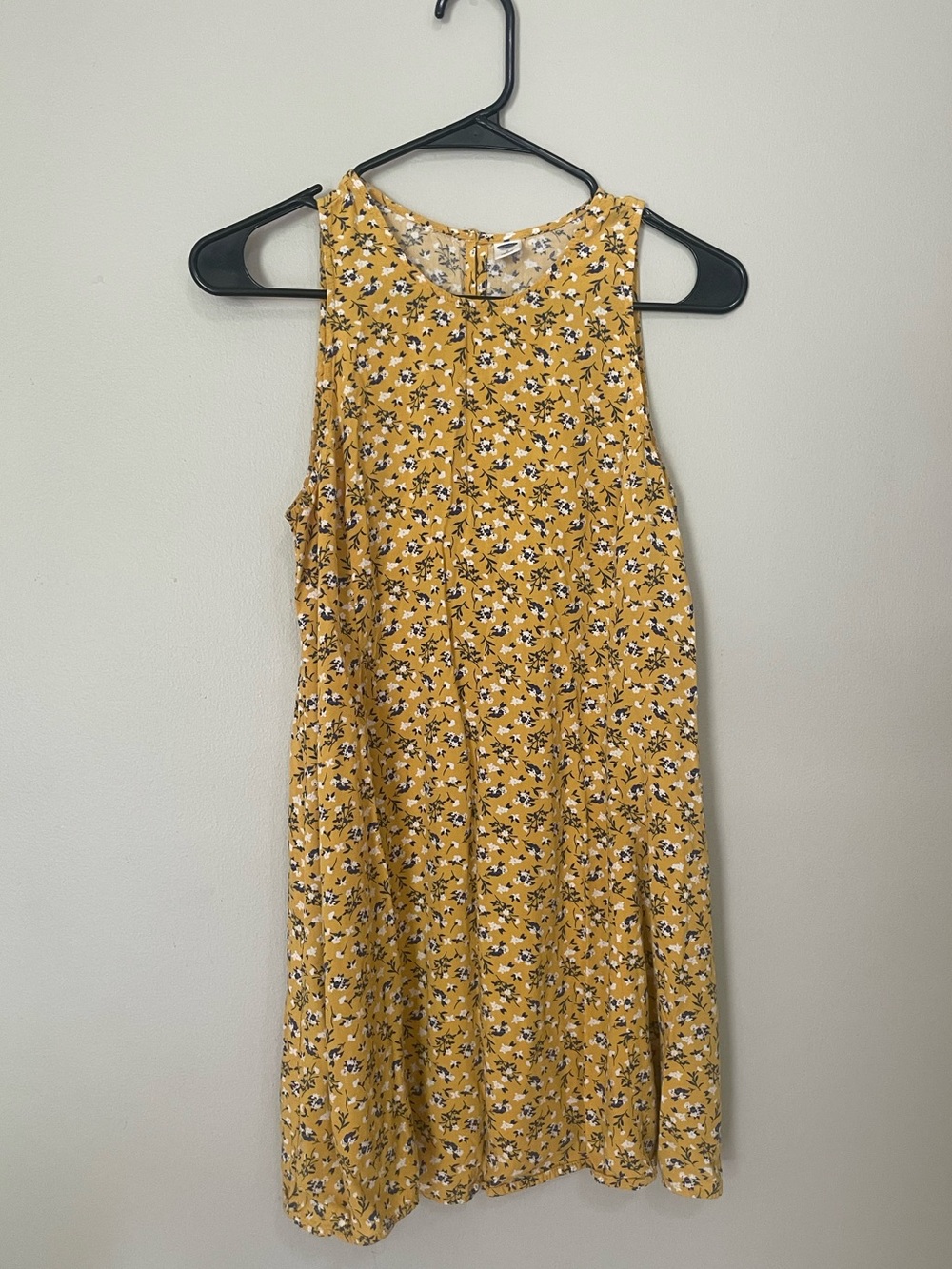 Sleeveless Yellow Floral Swing Dress